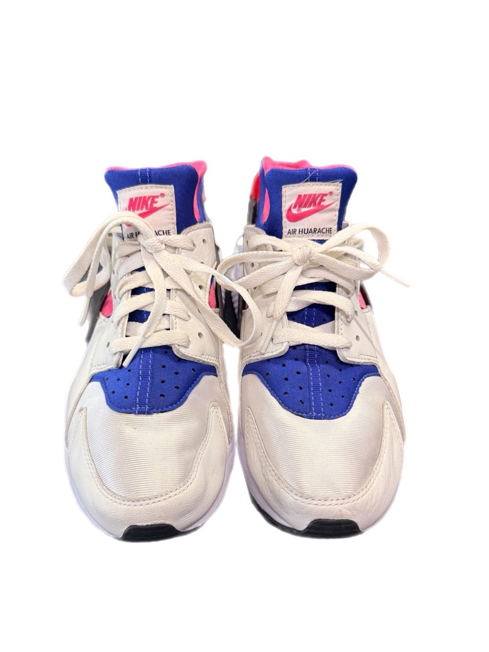 Nike Air Huarache Run White Blue Hyper Pink Sneakers